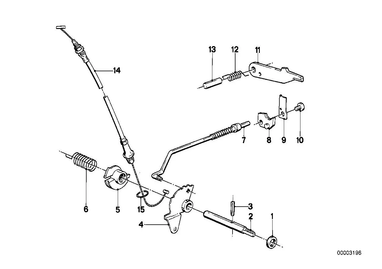 BMW Gaskabelzug E23 E24 E28 E32 E34 24341217201 - 5er E28, 5er E3