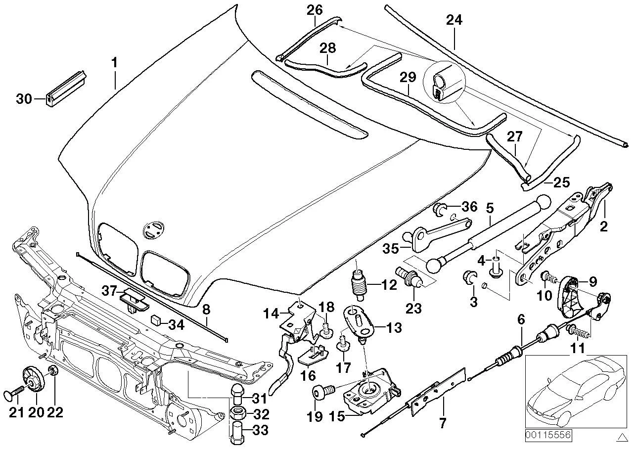 BMW Frontklappe E46 41618237725