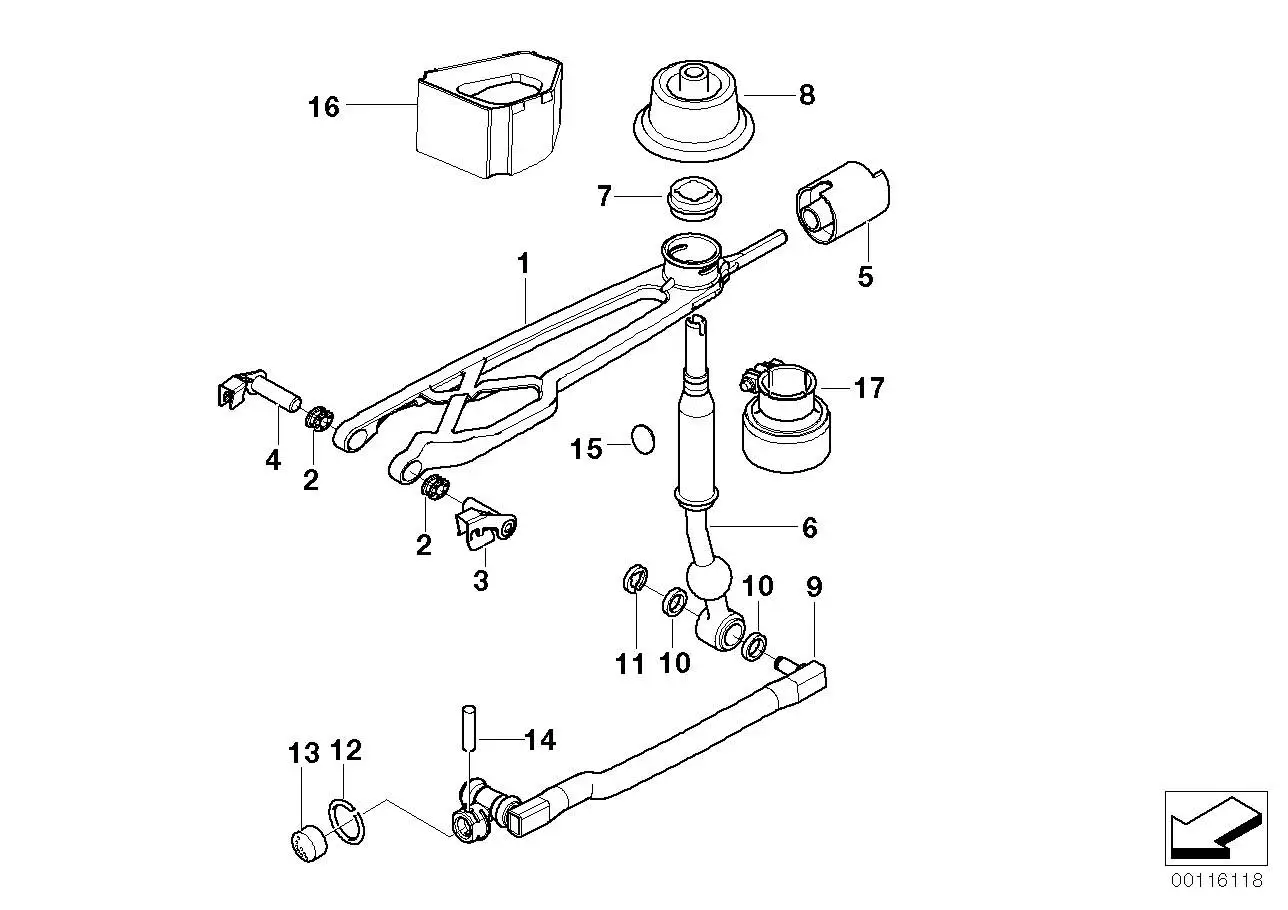 BMW Schaltarm Doppelstrebe E39 25117501188
