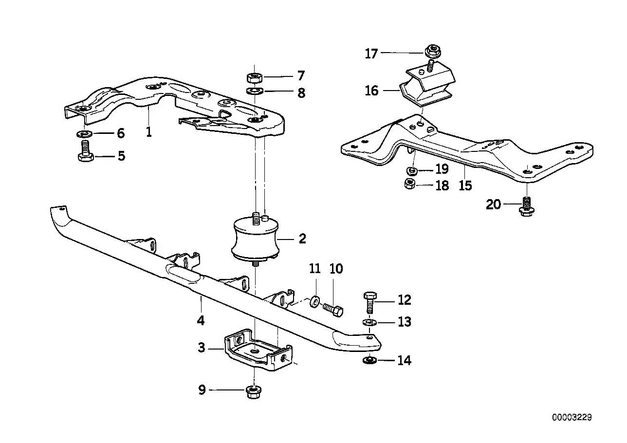BMW Gummilager links E34 E36 24701138427 - Z3 E36 Coupe - Roadste