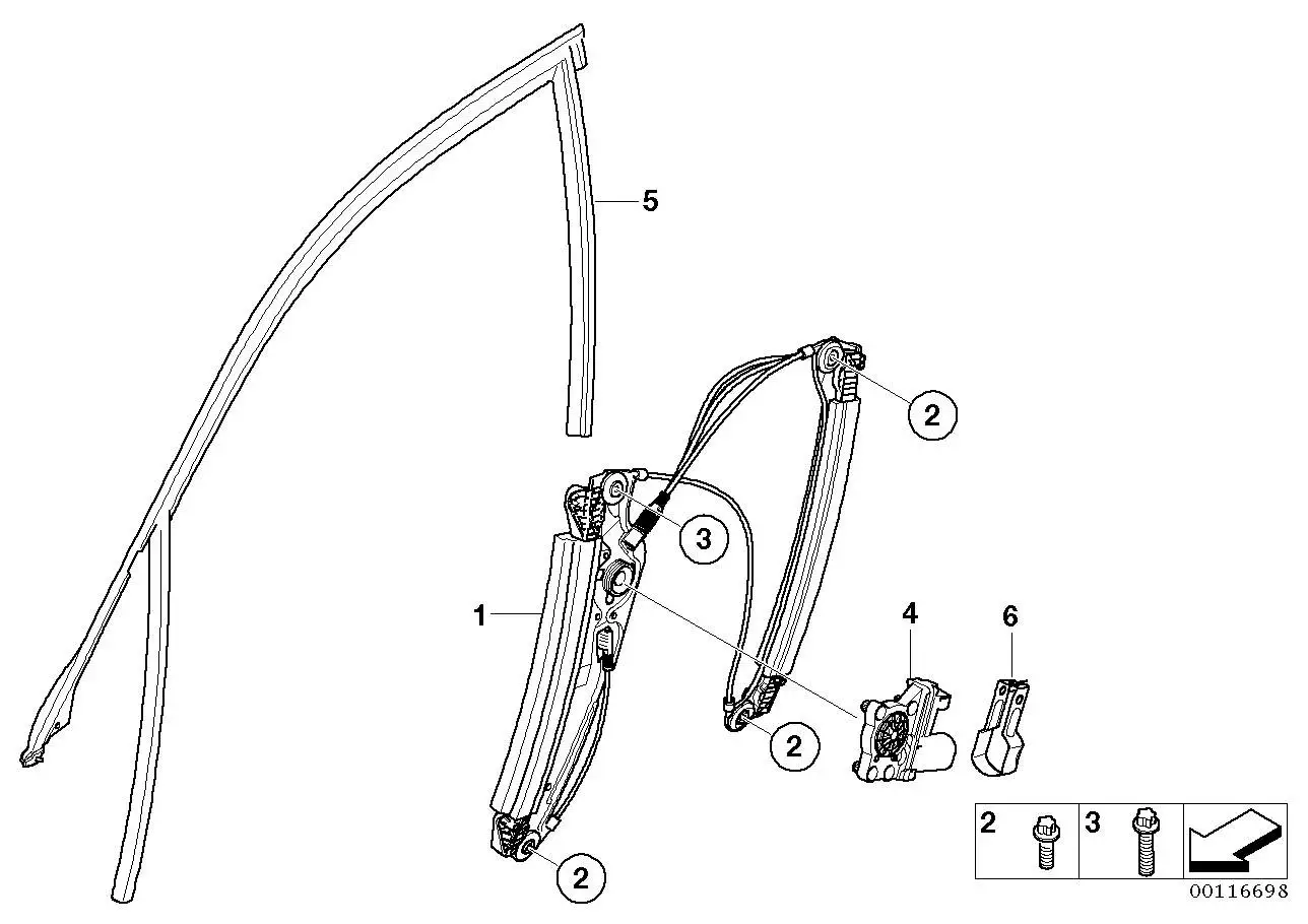 BMW Antrieb Fensterheber rechts E65 E66 67628382002