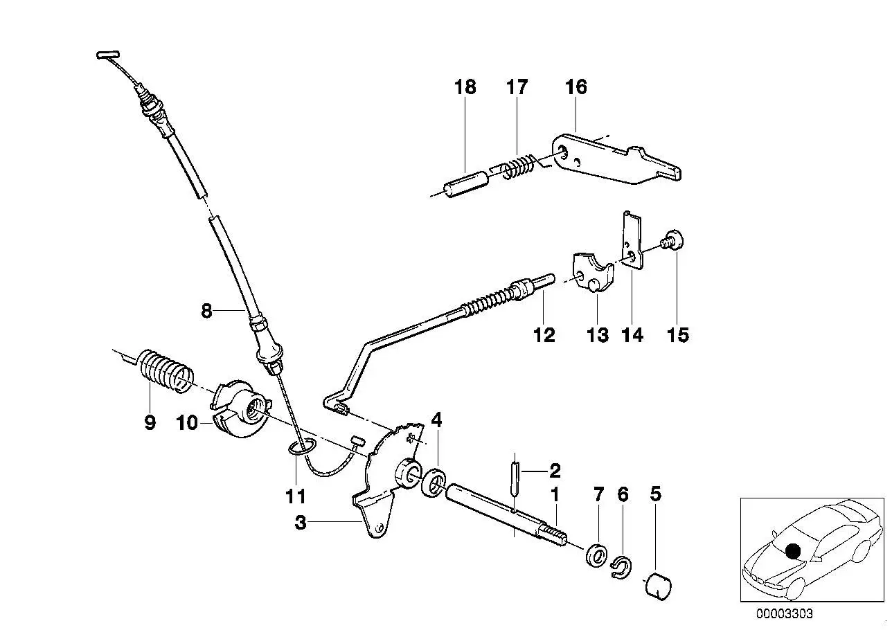 BMW Gaskabelzug E28 E30 E34 24341215954