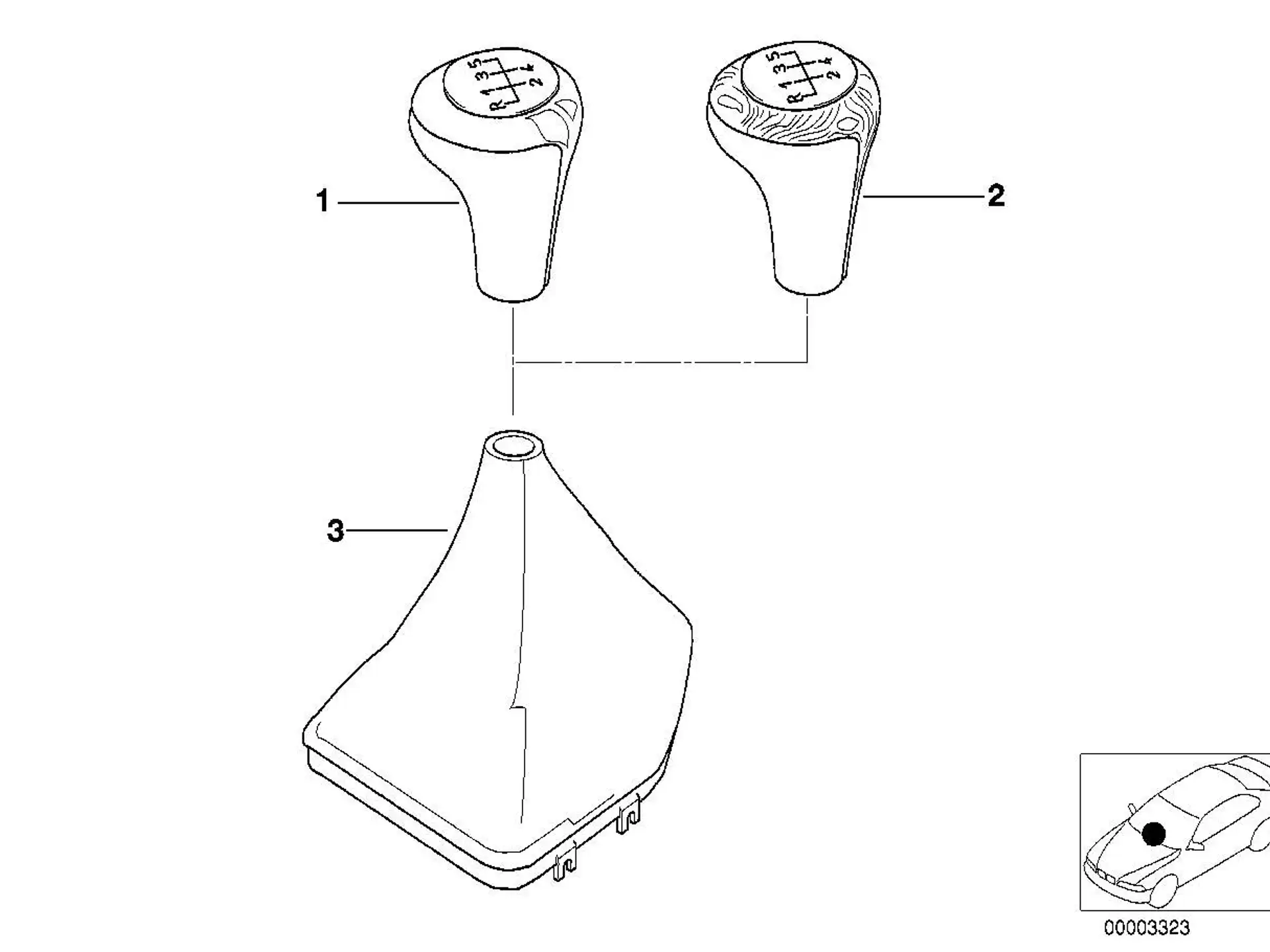 BMW Schaltknopf Leder/M Plakette/5-Gang E39 25112229183