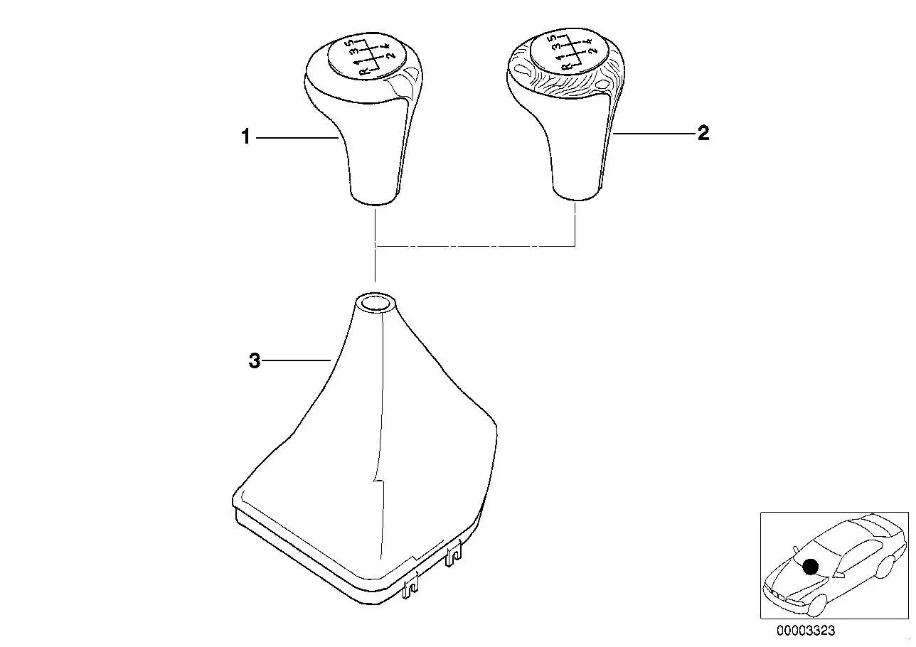 BMW Schaltknopf Leder/M Plakette/5-Gang E39 25112229183 - 5er E39