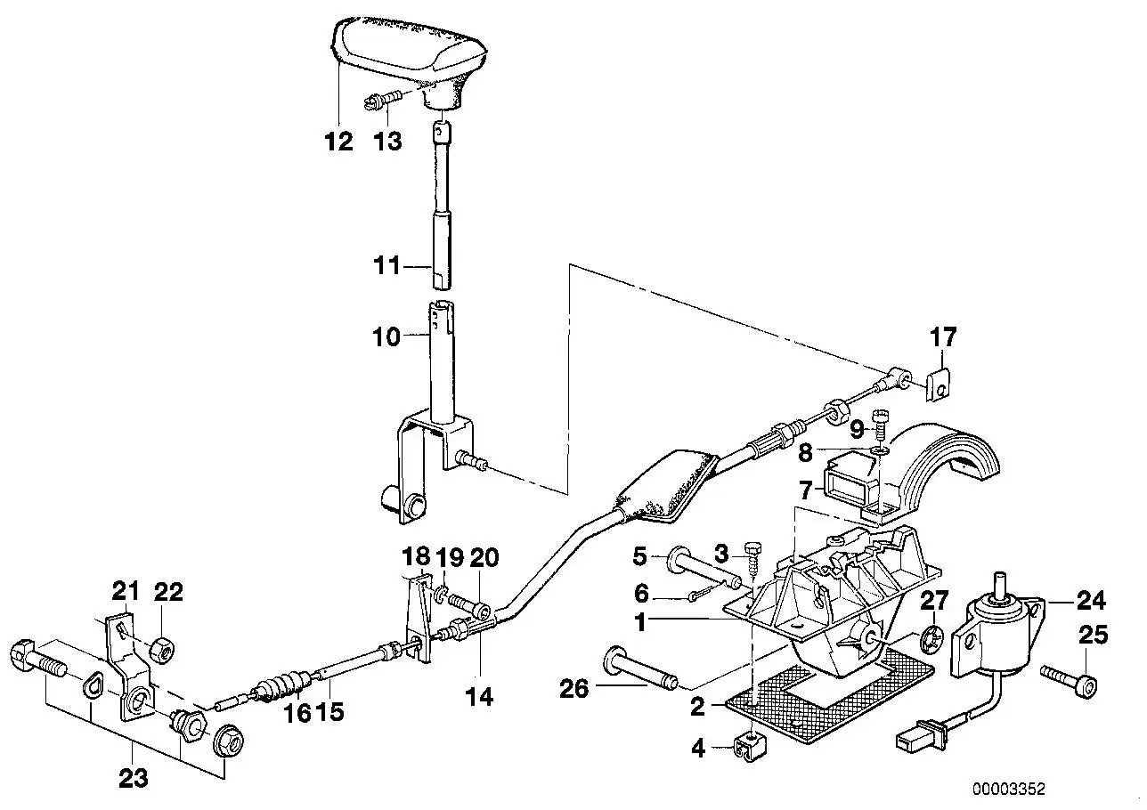 BMW Seilzug geräuschdämpfend E31 E32 E34 25161218349 - 5er E34, 7