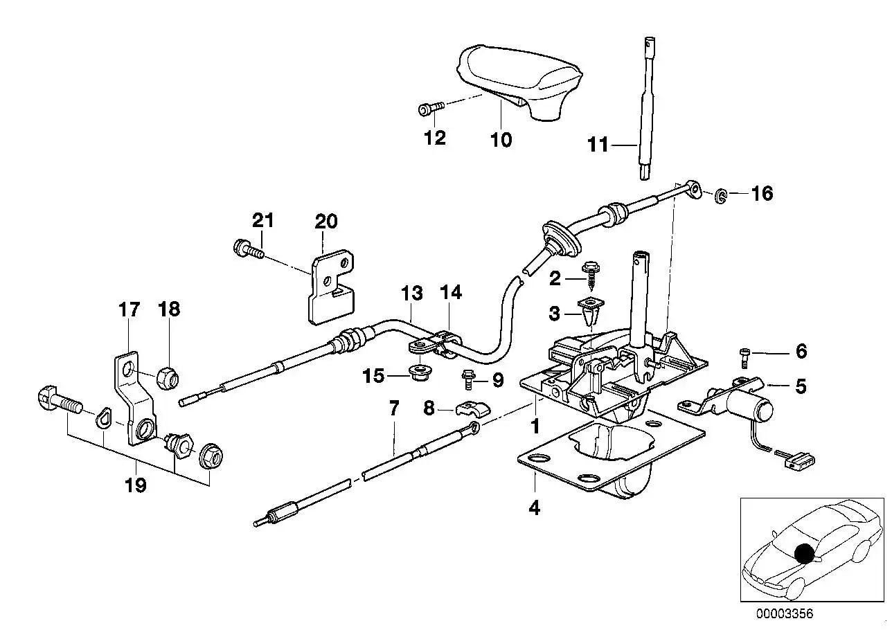 BMW Seilzug Interlock E31 E32 E34 E39 32311161865