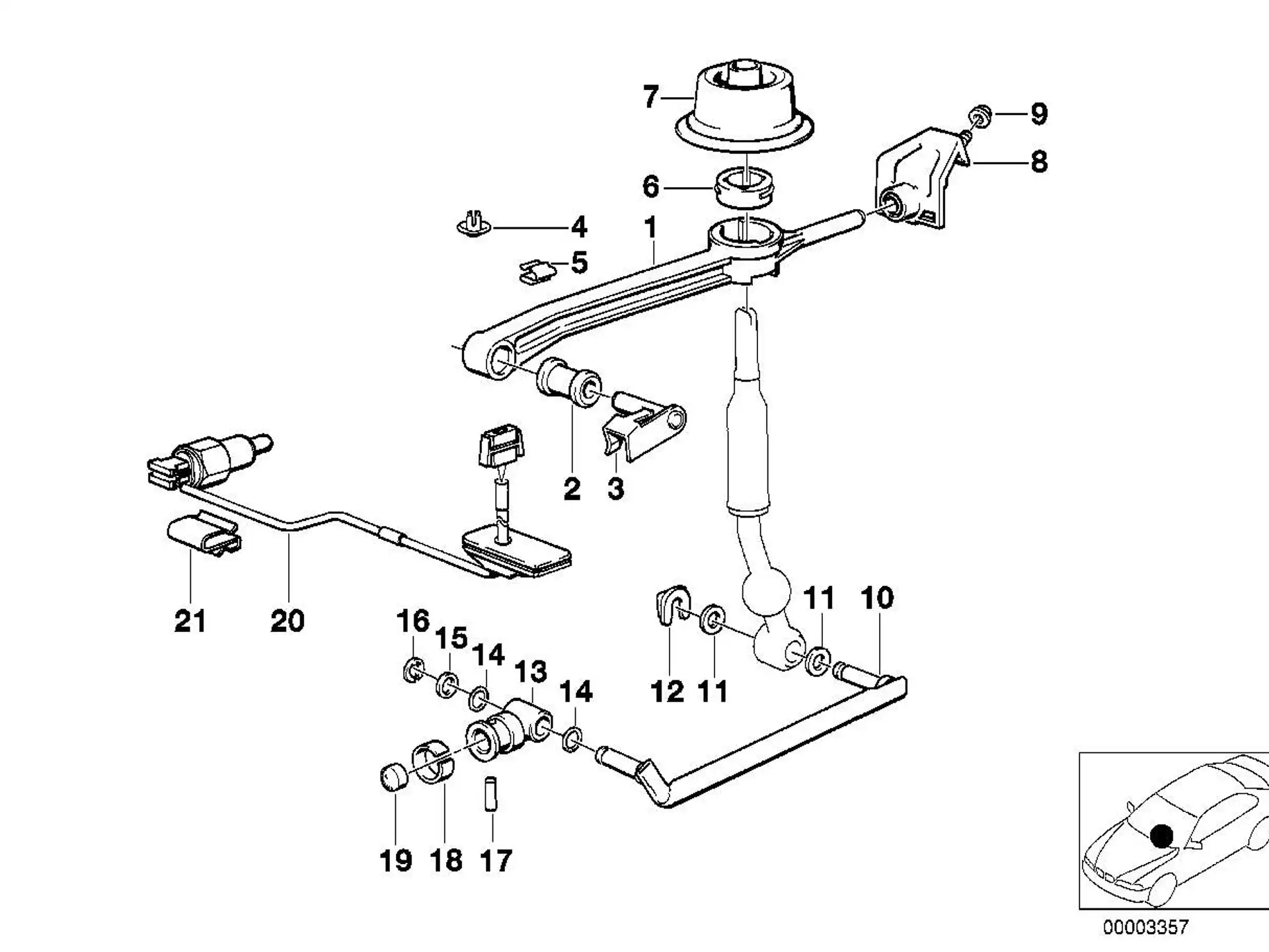 BMW Lager Schaltarm E30 E23 E24 E28 E32 E34 25111220707