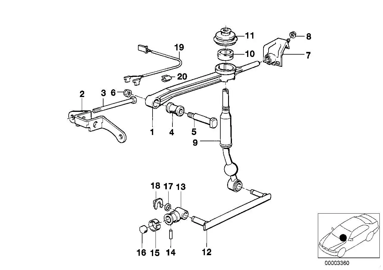 BMW Schalthebel E30 E34 25112225786 - Bildposition 09