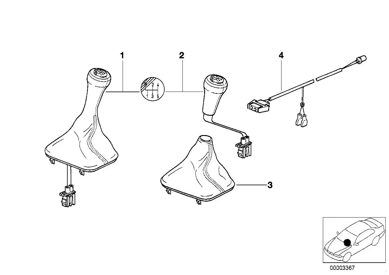 BMW Schaltknopf Leder beleuchtet E30 25112230899 - Z1 E30