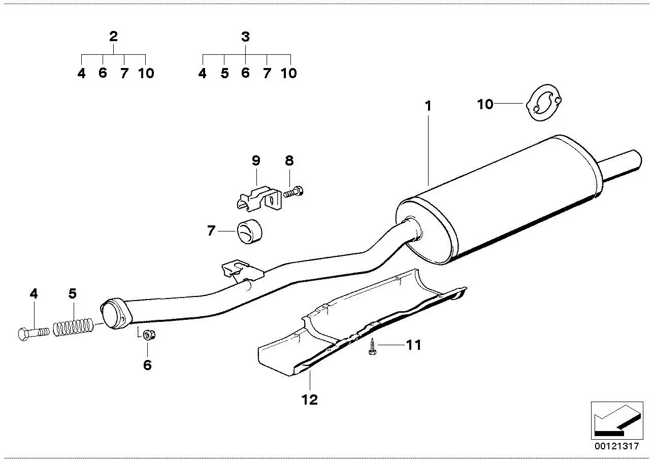 BMW Satz Anbauteile Schalldämpfer E36 18210146610