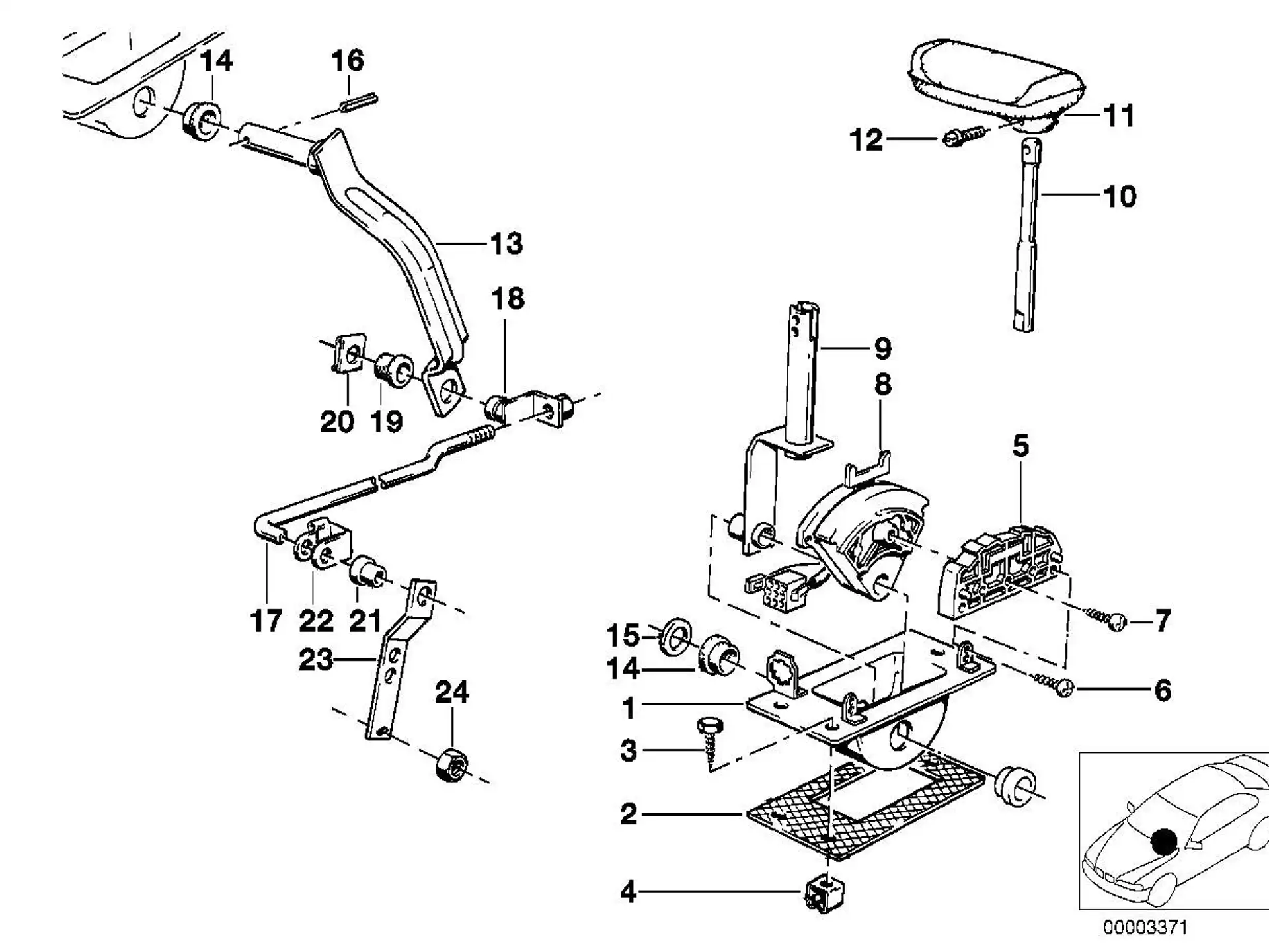 BMW Wählhebelgriff Kunststoff E23 E24 E28 E30 E34 E36 25161216905