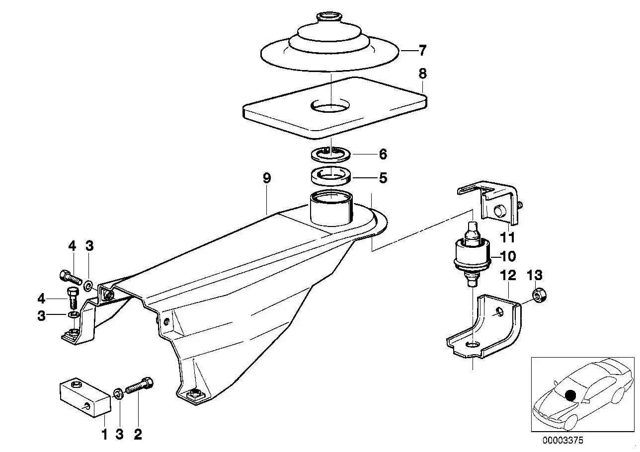 BMW Faltenbalg E12 E21 E23 E24 E28 E30 25111220581 - Bildposition