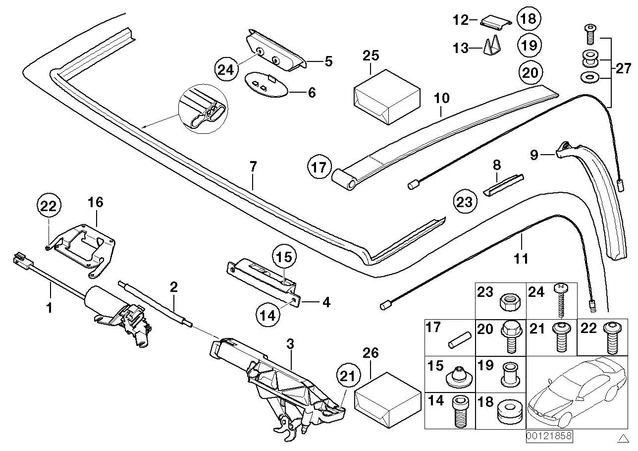 BMW Faltenwerfer Verdeck E52 54347072808 - Bildposition 27