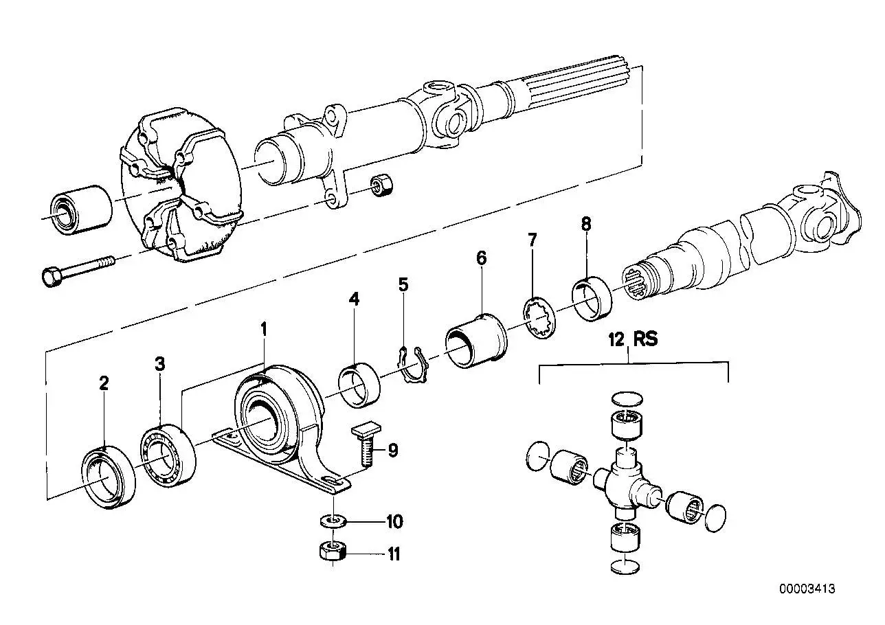 BMW Reparatursatz Kreuzgelenk E12 E23 E24 E28 E30 E34 26117518304