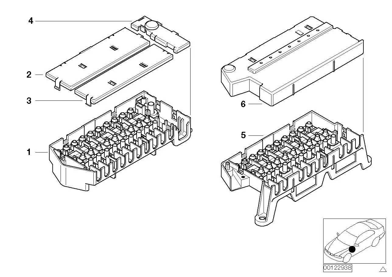BMW Sicherungsgehäuse 8-fach E38 E39 61138387544