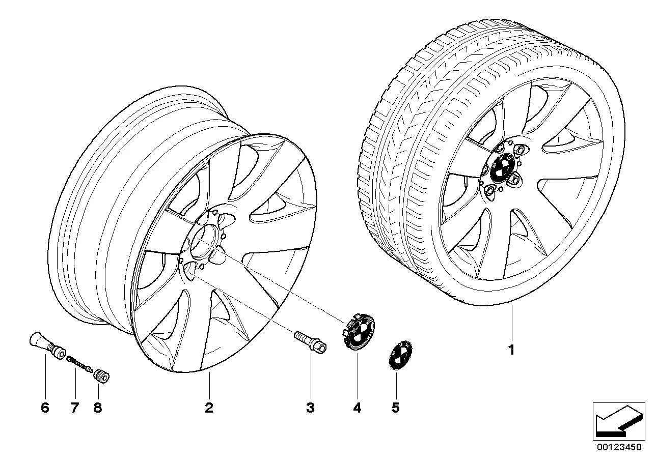 BMW Alufelge Sternspeiche 123 8Jx18 ET43 5er E60/E61 