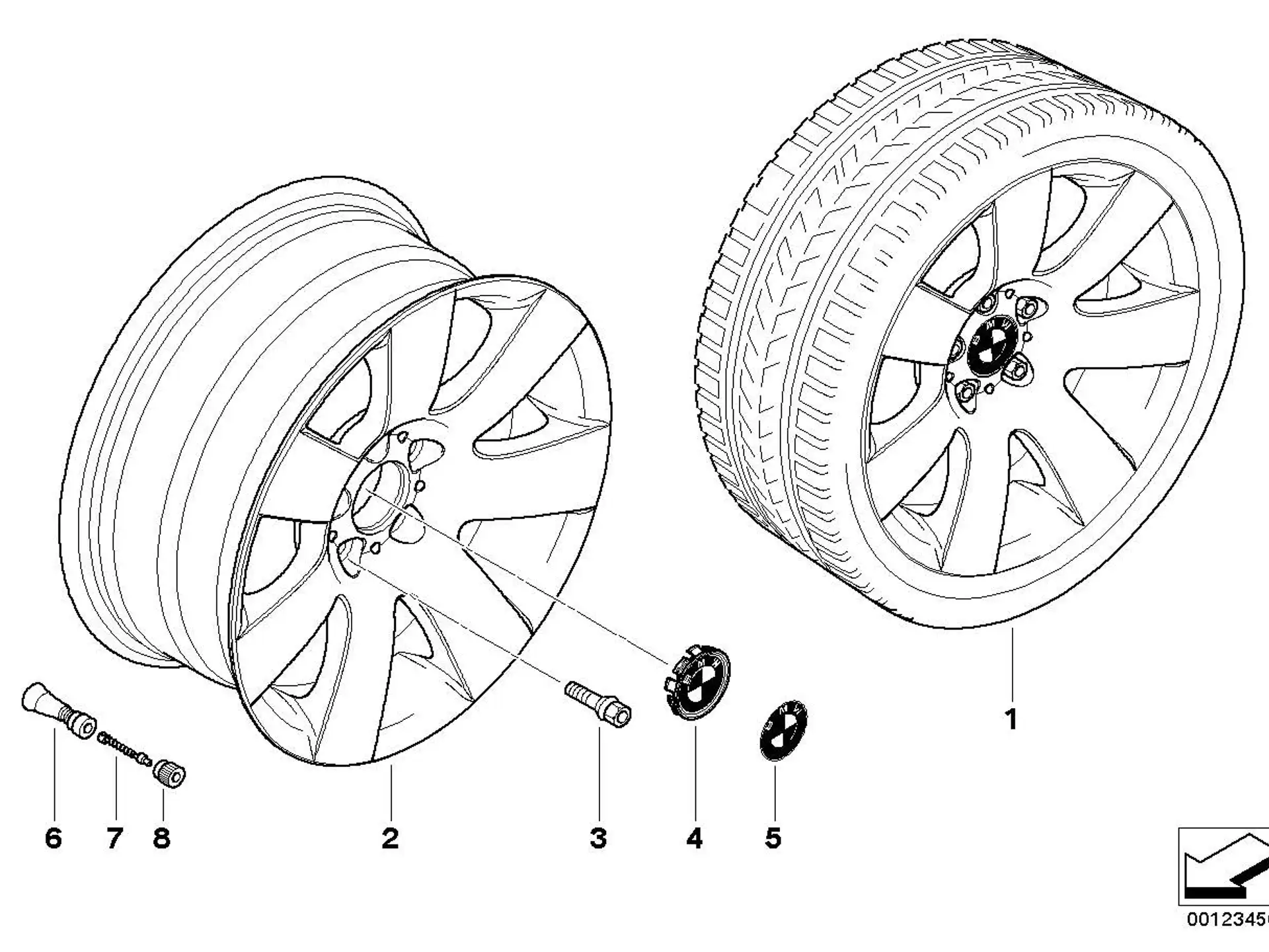BMW Alufelge Sternspeiche 123 8Jx18 ET43 5er E60/E61