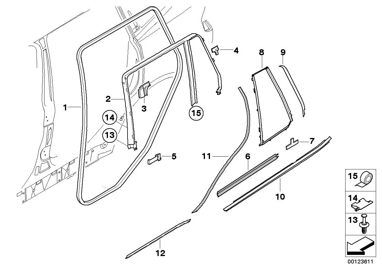 BMW Dichtband E46 E83 51347007482 - Bildposition 15