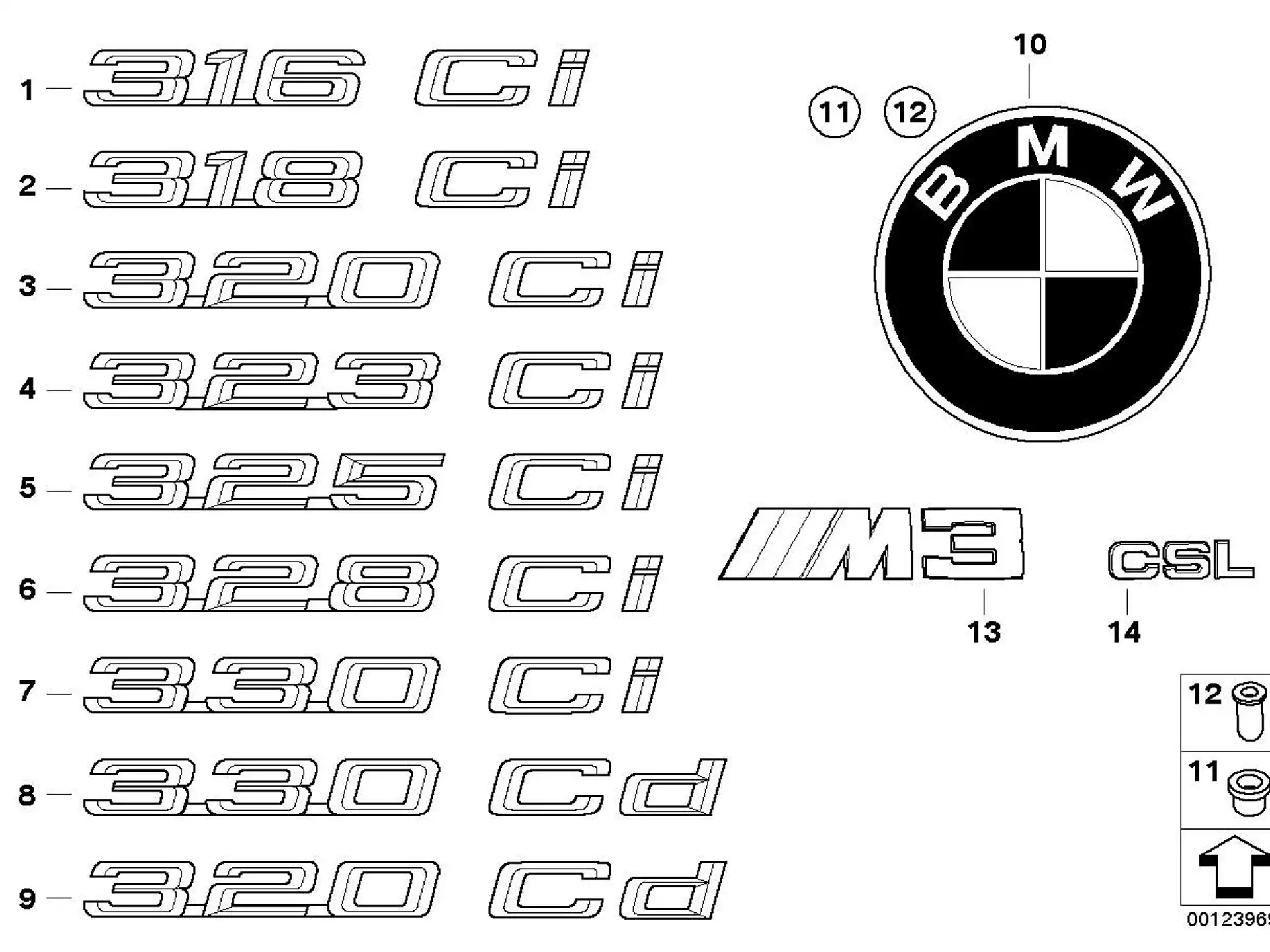 BMW Tülle E38 E39 E46 E65 E66 E90 F07 F22 F23 F30 F31 F32 F33 F34 F36 F39 F20 F45 F46 F80 F83 F87 F87N F90 G20 G28 G30 G31 G32 K51 K73 51148209932