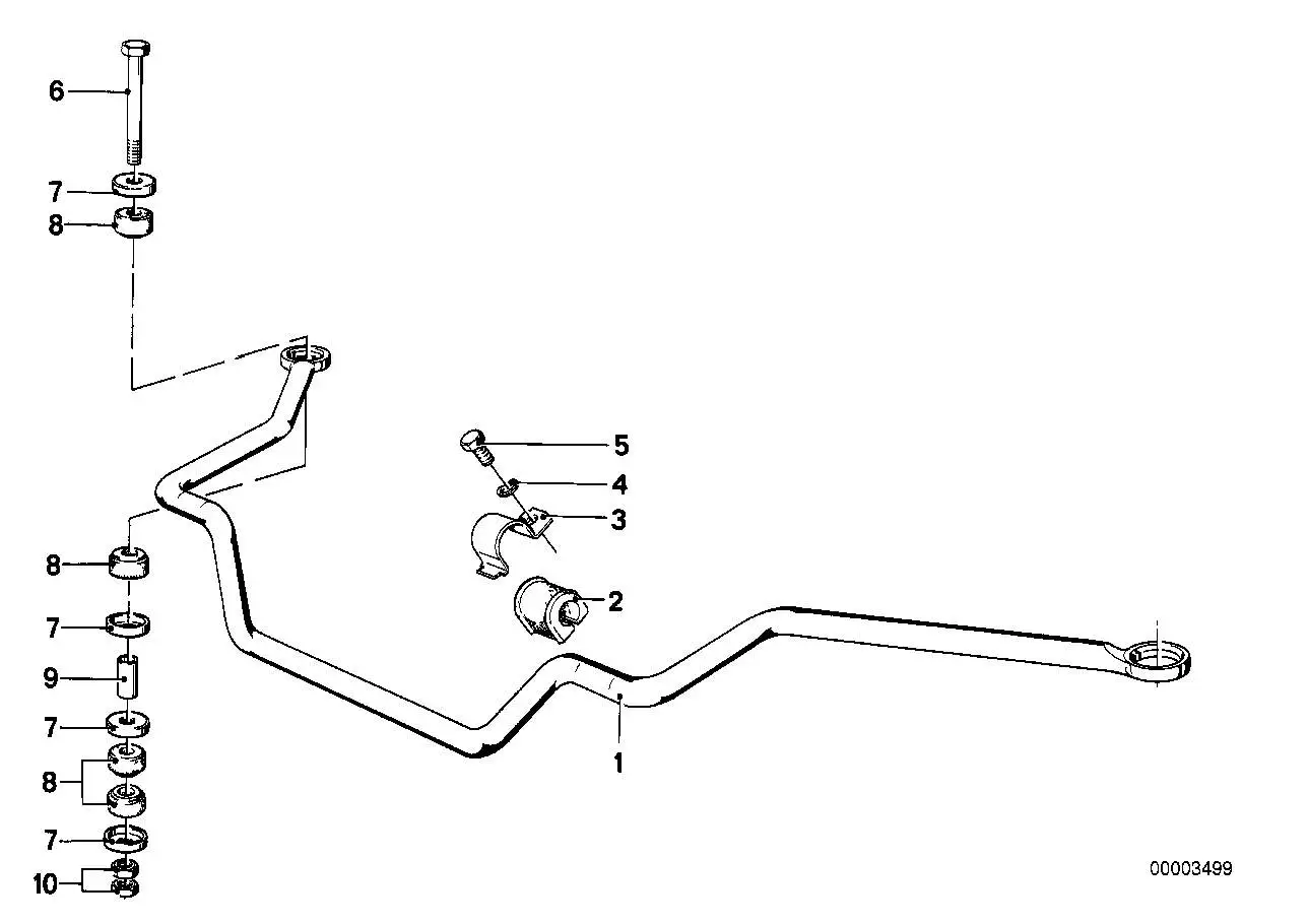 BMW Haltebügel Stabilisator E12 E24 31351118390 - 5er E12, 6er E2
