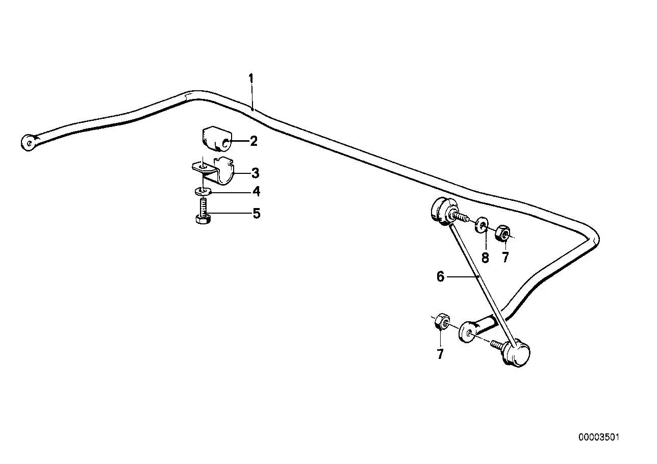 BMW Gummilager Stabilisator E24 E23 E28 31351127390 - Bildpositio