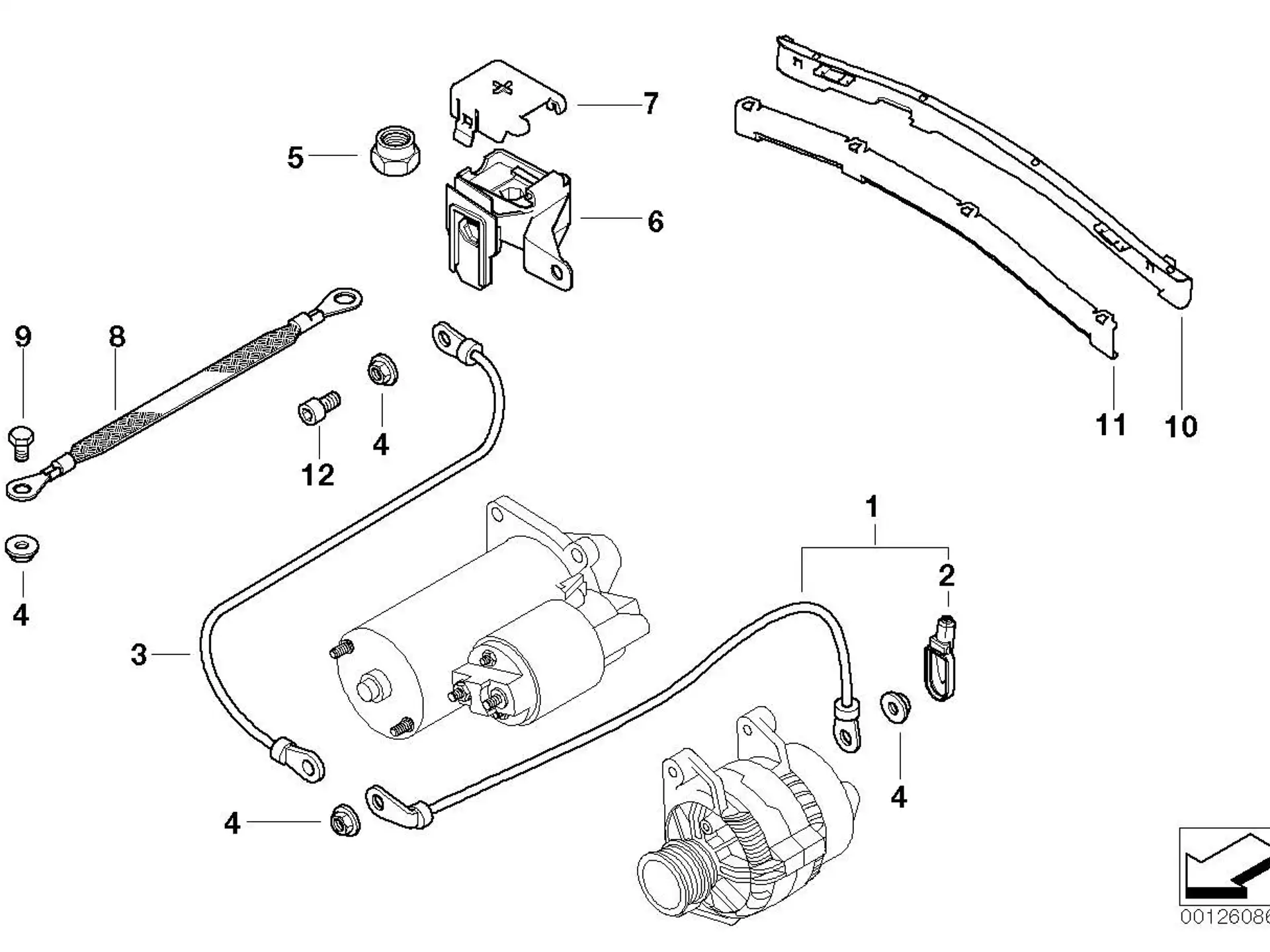 BMW Kabelführung Oberteil E36 E46 12521436340