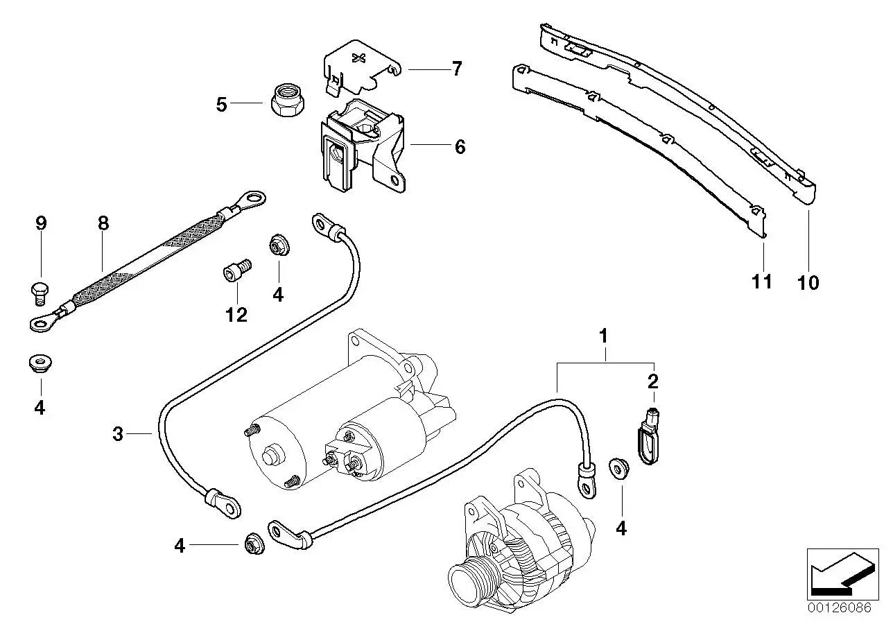 BMW Kabelführung Oberteil E36 E46 E83 12527525946