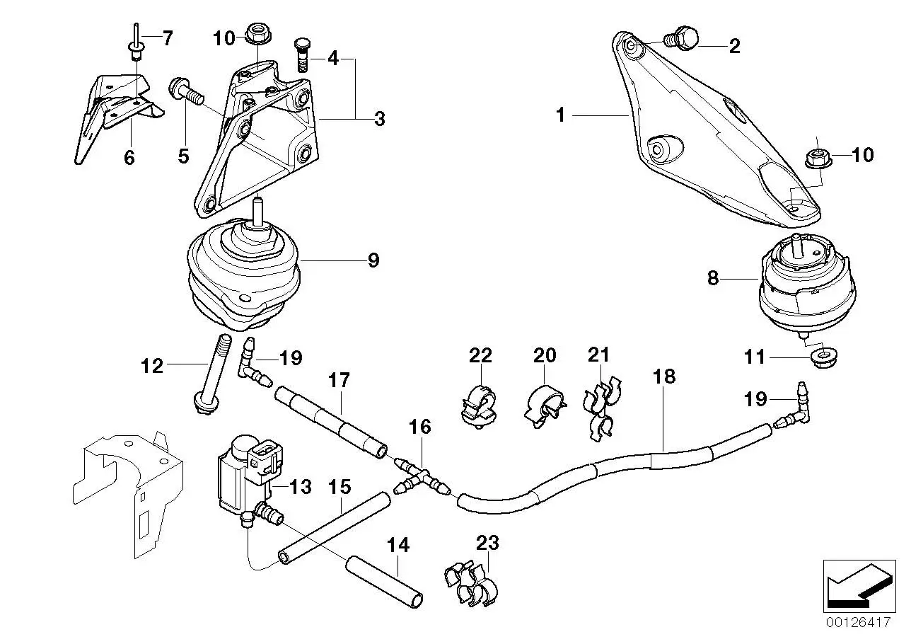 BMW Motorträger links E46 E83 22116765561