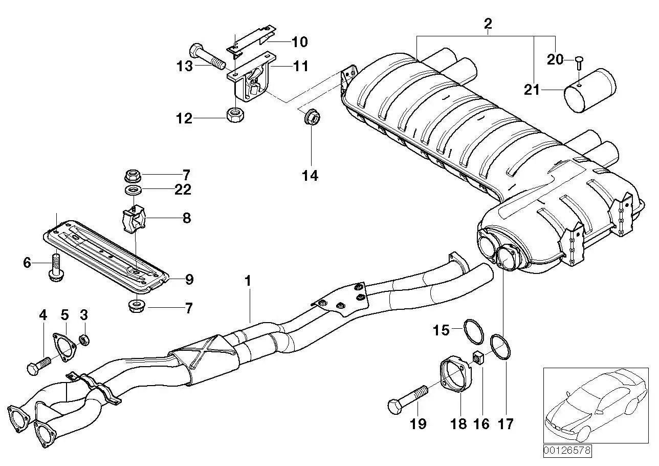 BMW Nachschalldämpfer E46 18107833504