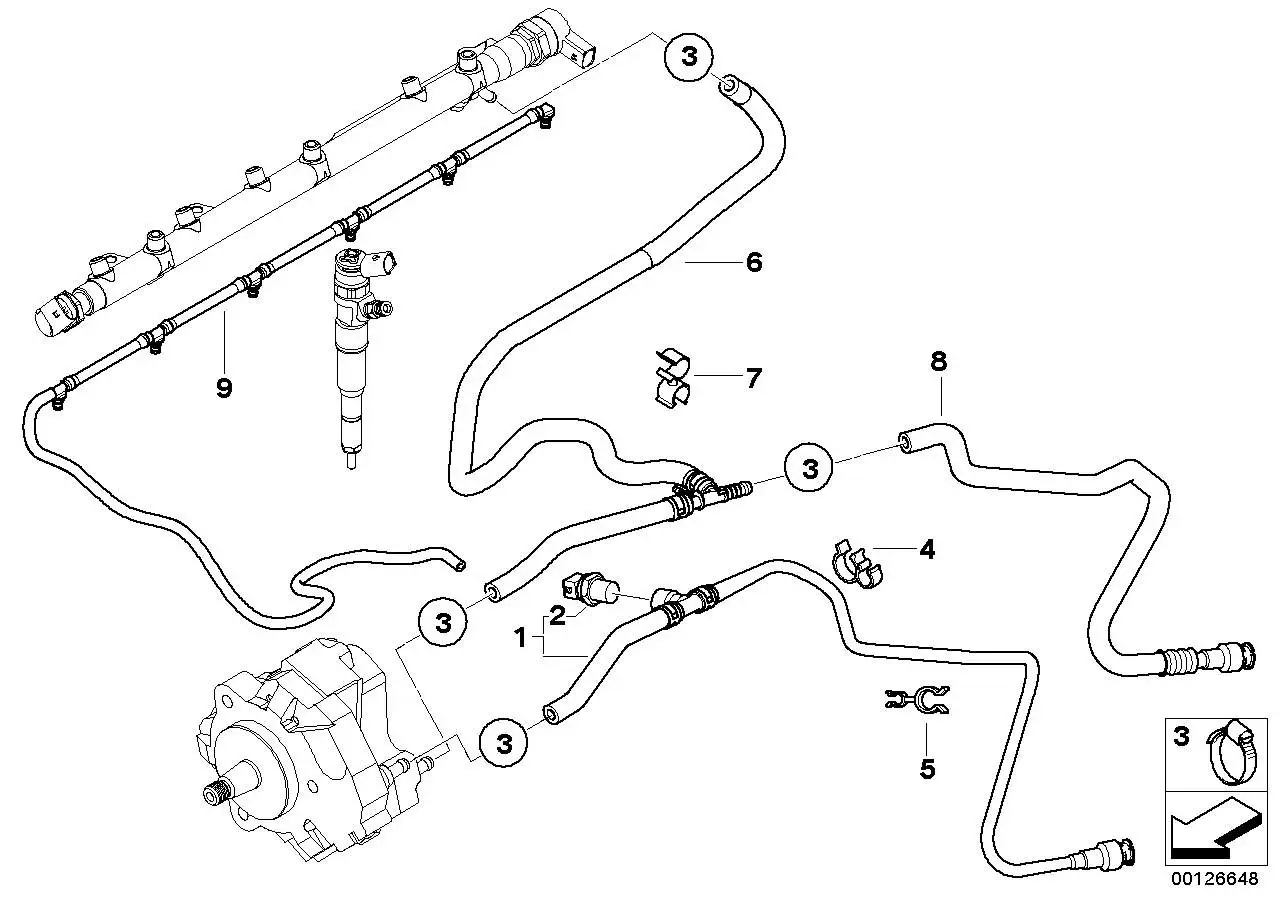 BMW Leitung Lecköl E46 E53 E83 E90 E91 E92 E93 13537790330 - 3er