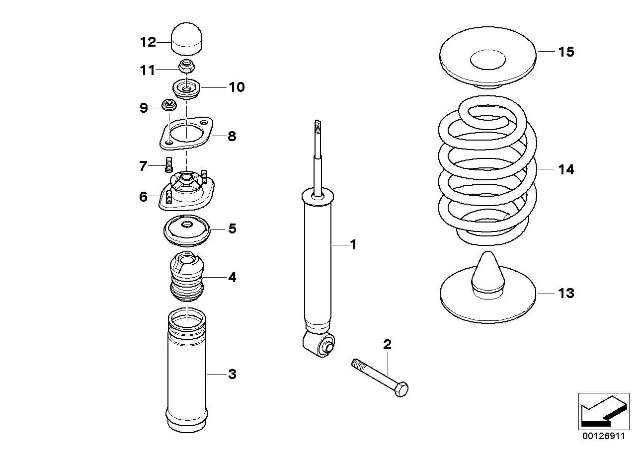 BMW Zusatzdämpfer hinten E46 33532282509 - 3er E46
