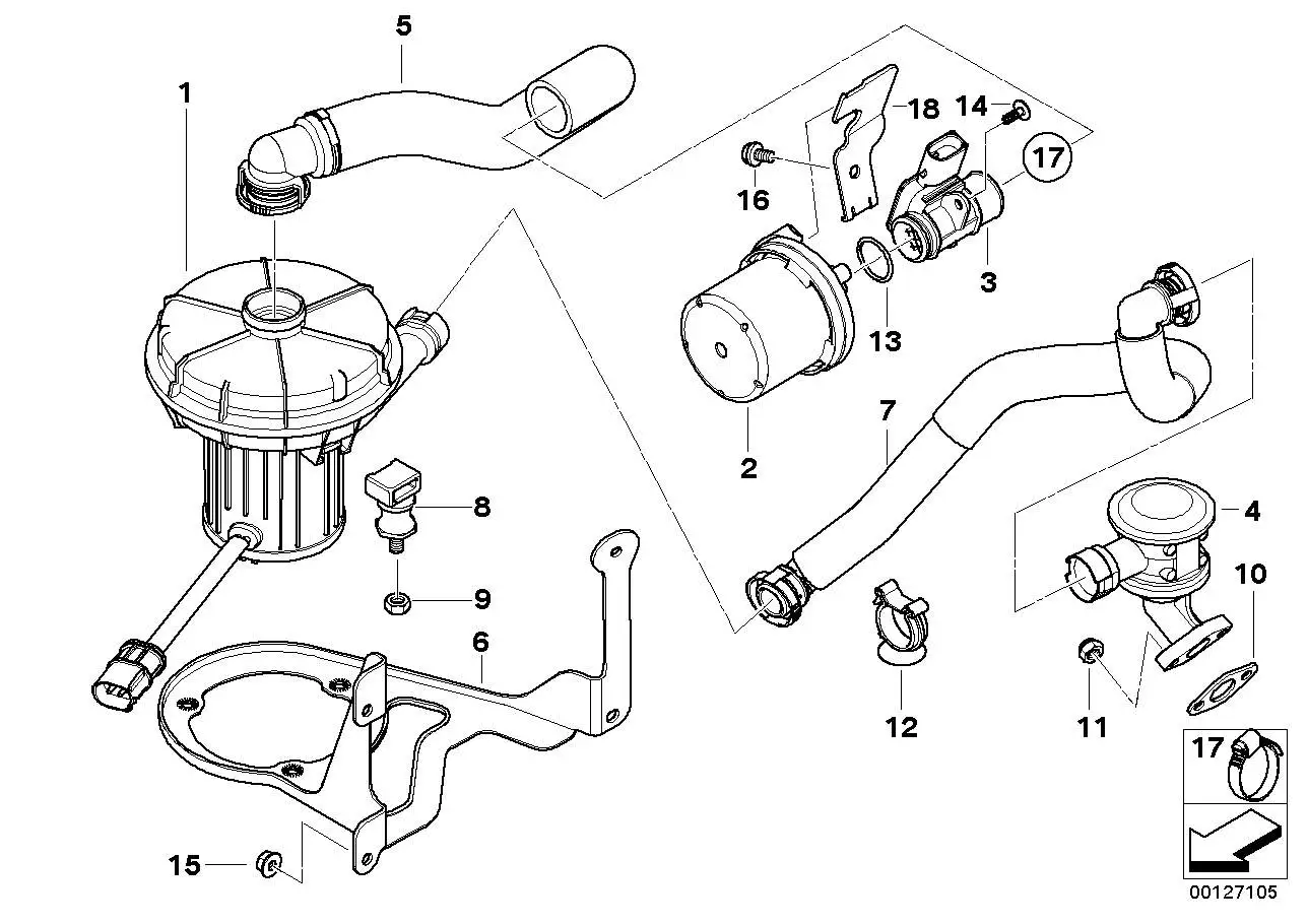BMW Halter Sekundärluftpumpe E60 E61 E63 E64 11727527601 - 5er E6