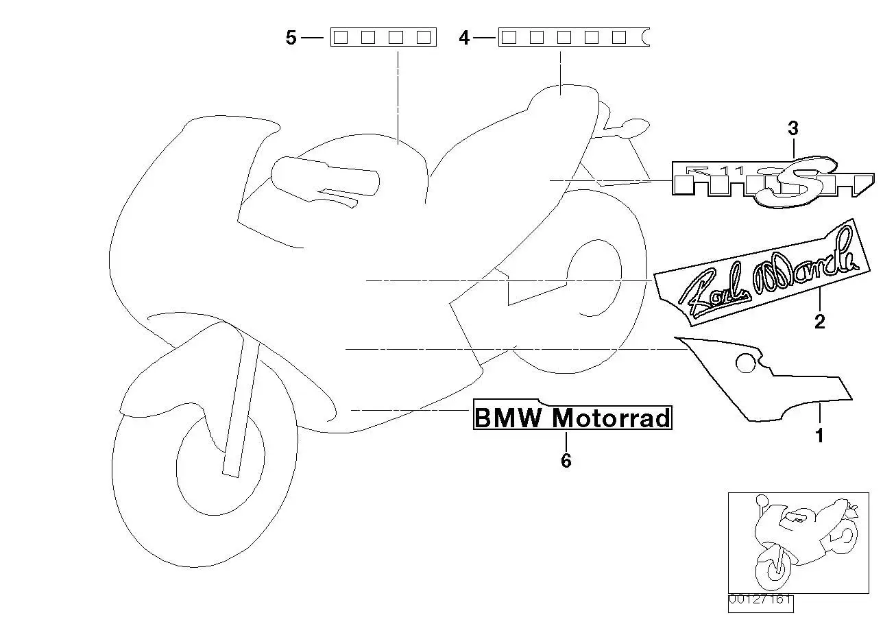 BMW Aufkleber Heckseitenteil R1100S links 51147675675