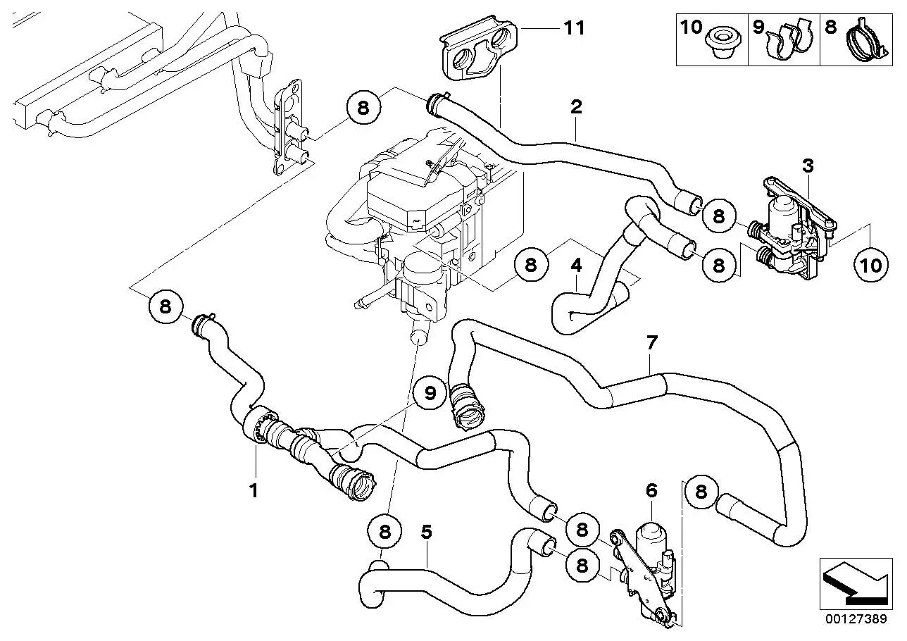 BMW Schlauchhalter E36 E38 E39 E60 E61 E63 E64 E65 E66 E70 E71 E8