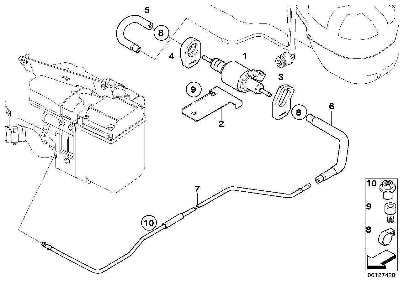 BMW Halter Kraftstoffpumpe E60 E61 E63 E64 64126936692 - Bildposi