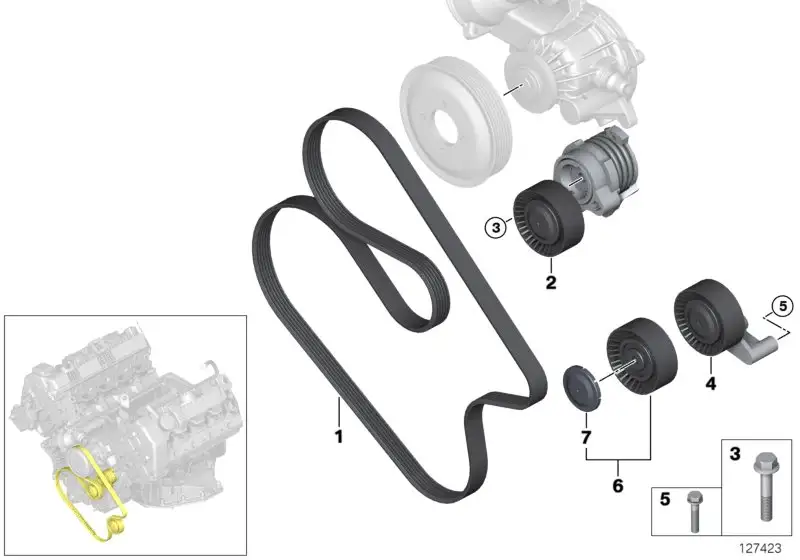BMW Umlenkrolle E53 E60 E61 E63 E64 E65 E66 11287549557