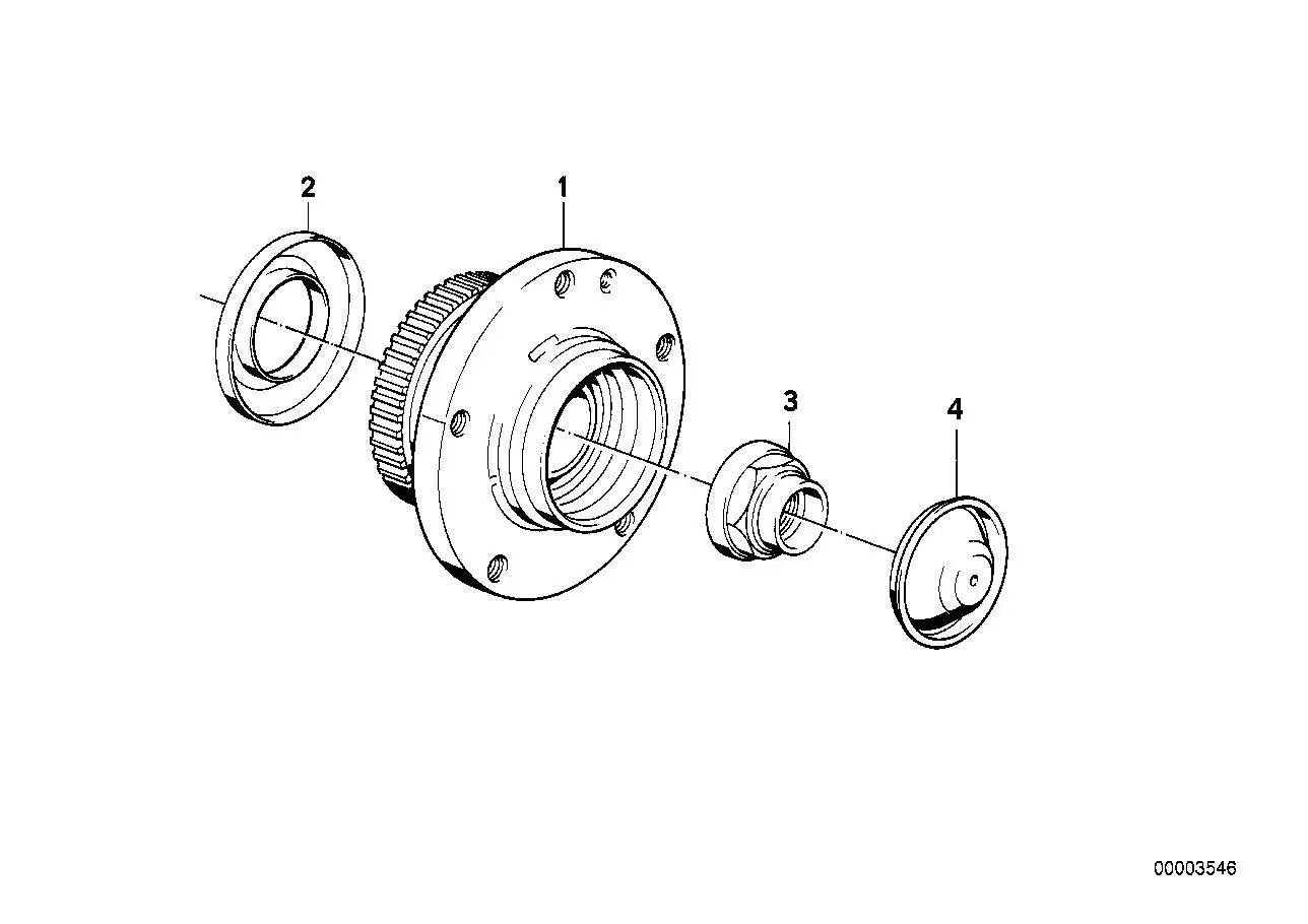 BMW Radnabe symmetrisch vorne E36 E46 E85 E86 31226757024 - Z3 E3