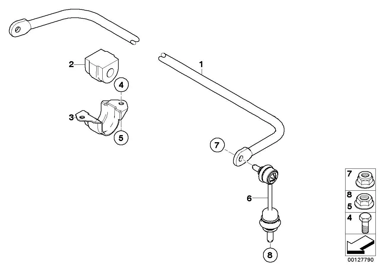 BMW Haltebügel Stabilisator links E60 E61 E63 E64 33556761729
