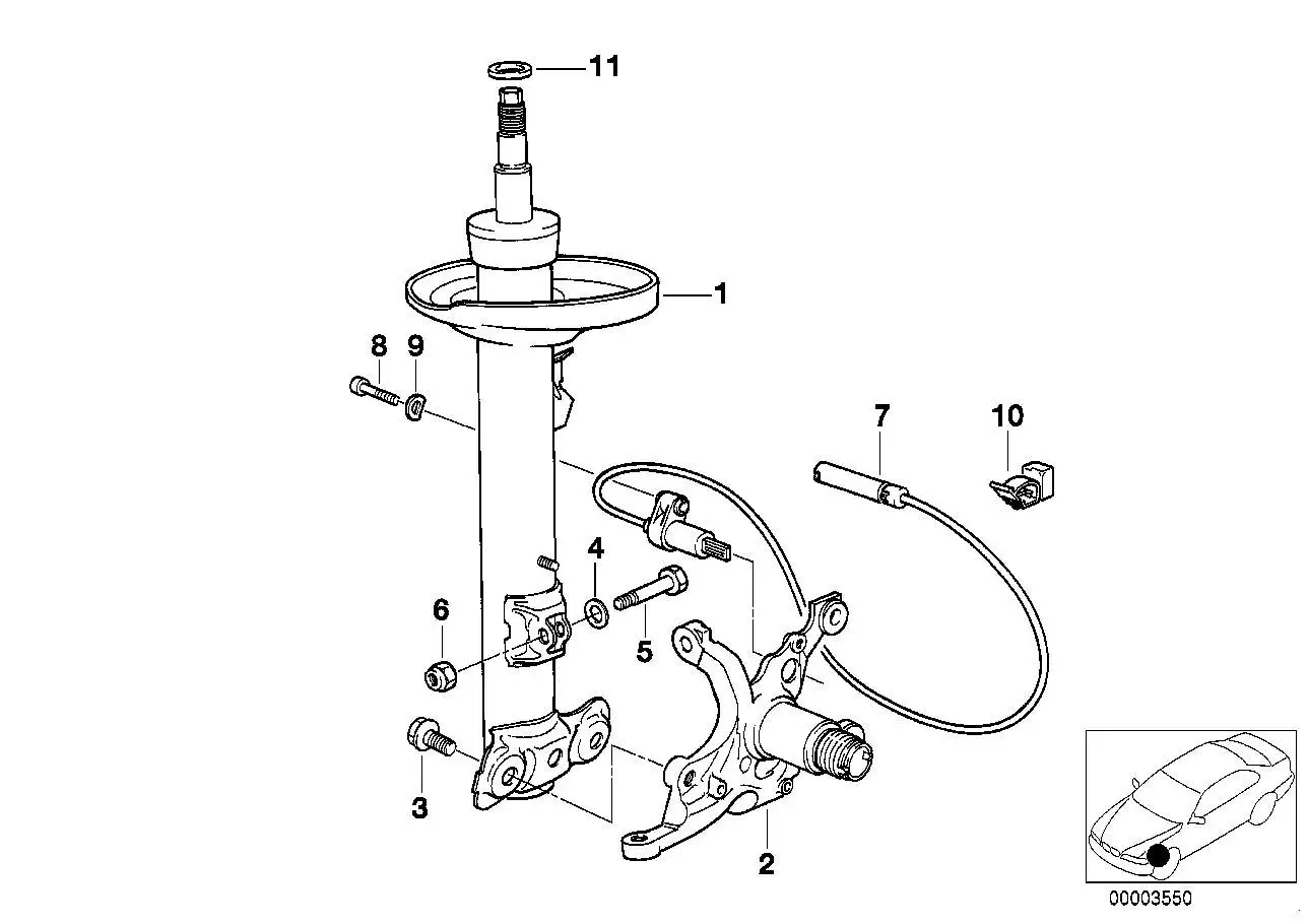 BMW Achsschenkel links E36 31211092079 - Z3 E36