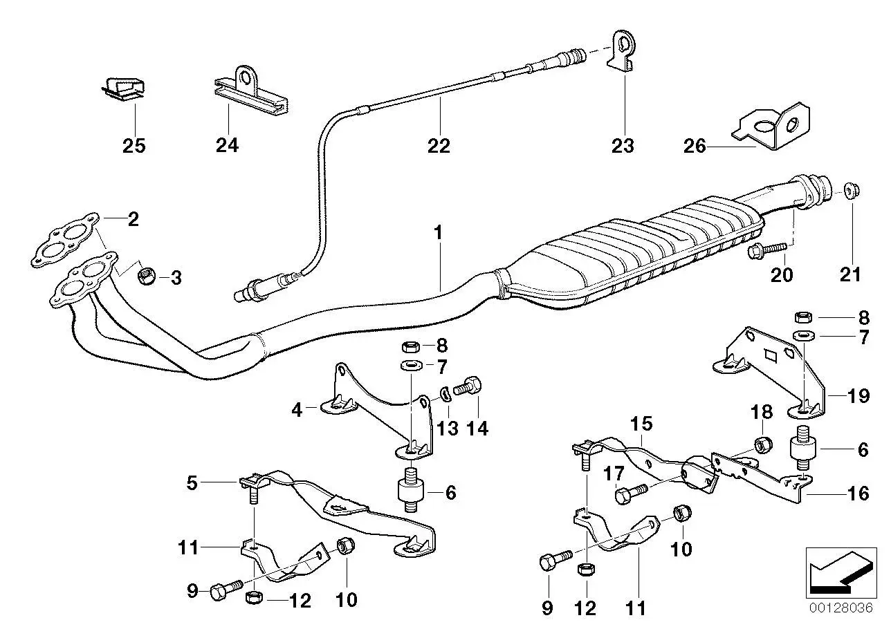 BMW Träger Abgasanlage E34 E36 18301728459