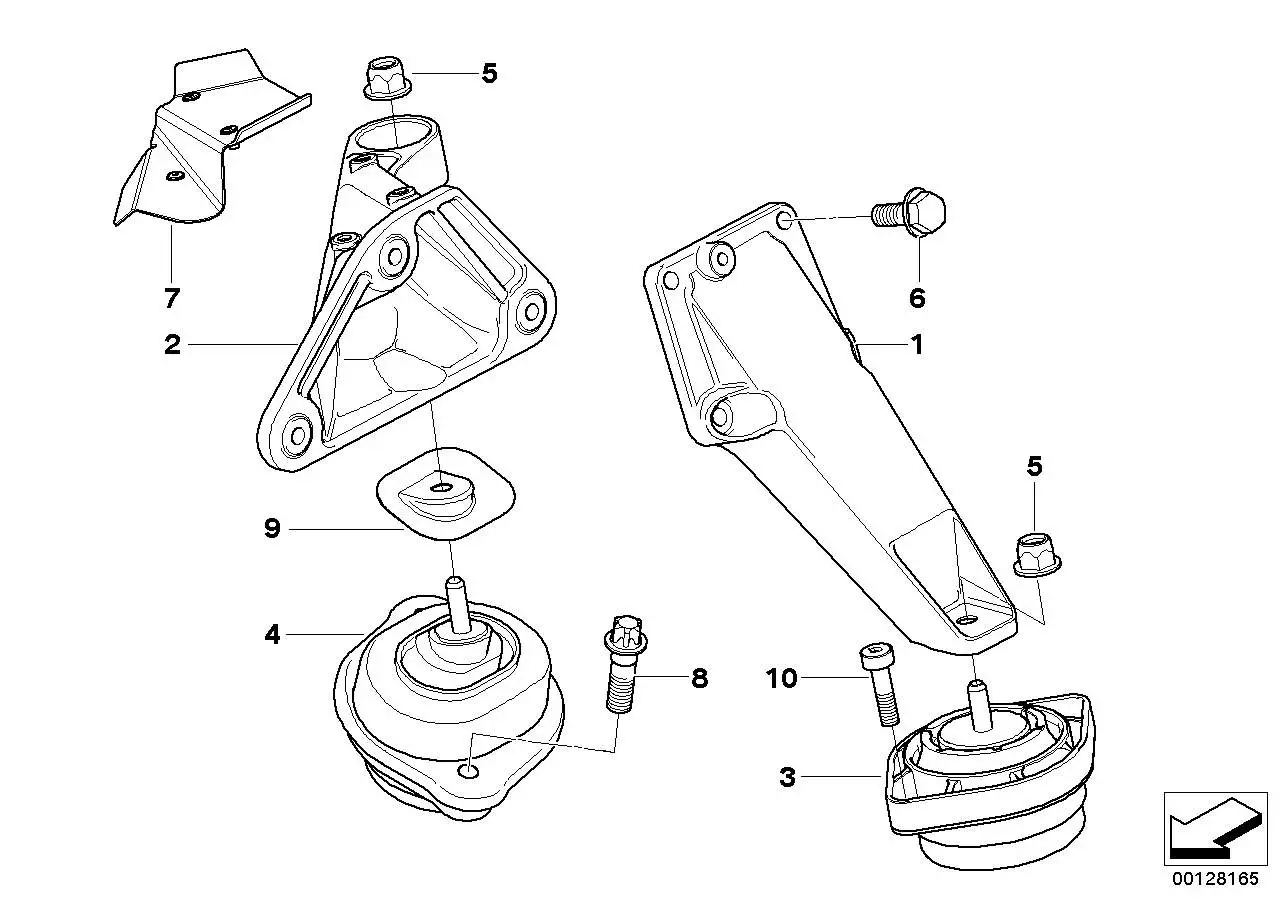 BMW Motorlager links E83 22113415176