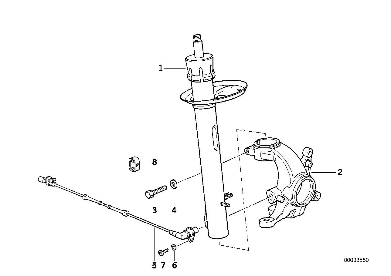 BMW Federbein vorn links E34 31311090295