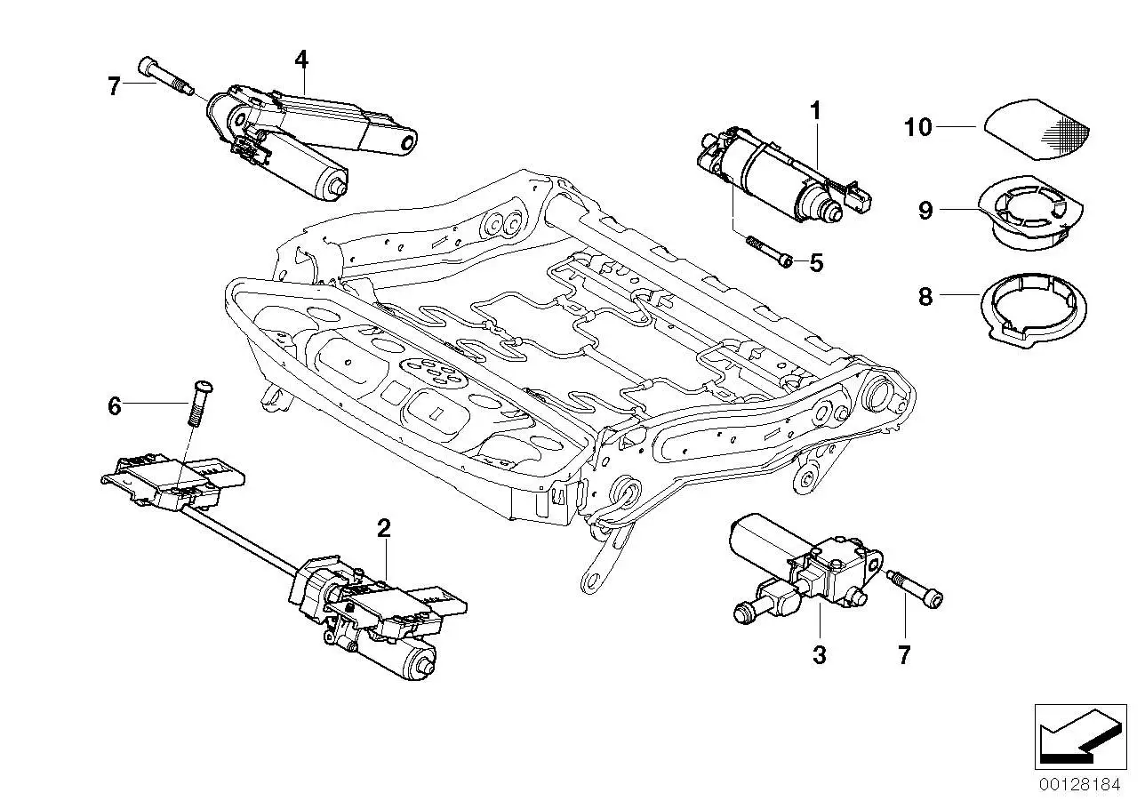 BMW Stellantrieb Oberschenkelauflage E60 E61 E65 E66 E70 E71 E72