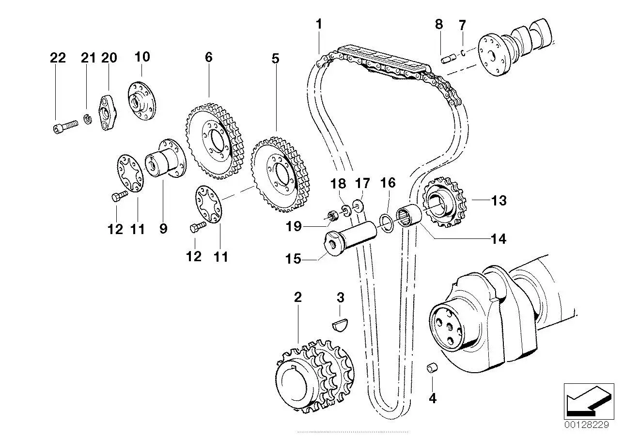 BMW Kettenrad Einlass E34 11311311815 - Bildposition 05