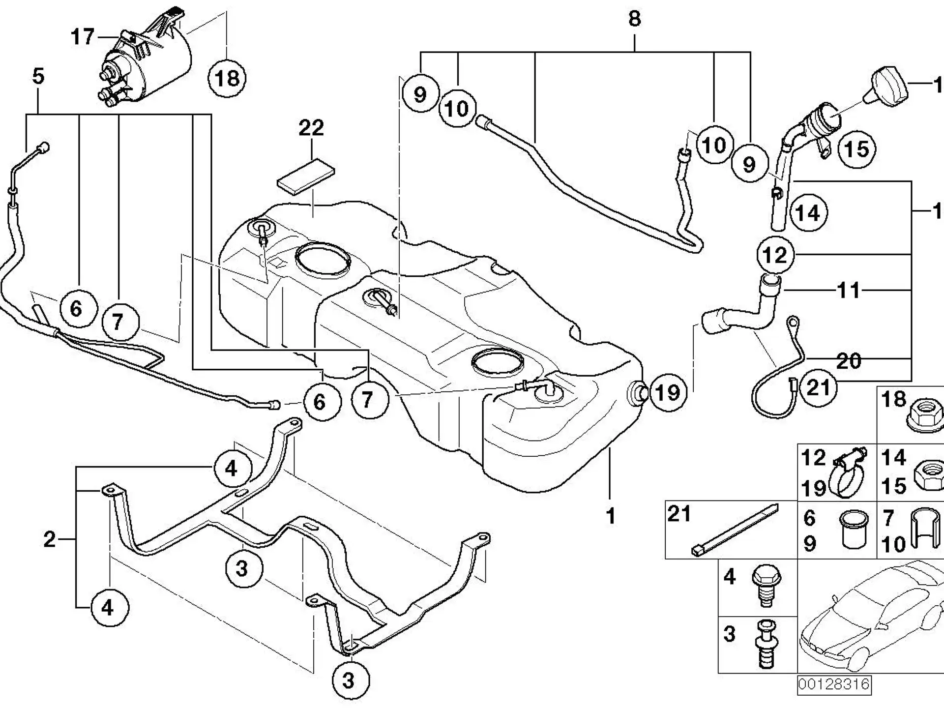 BMW Sechskantschraube E46 E83 E85 E86 E89 R50 R52 R53 R55 R56 R57 R58 R59 R60 R61 32301094716