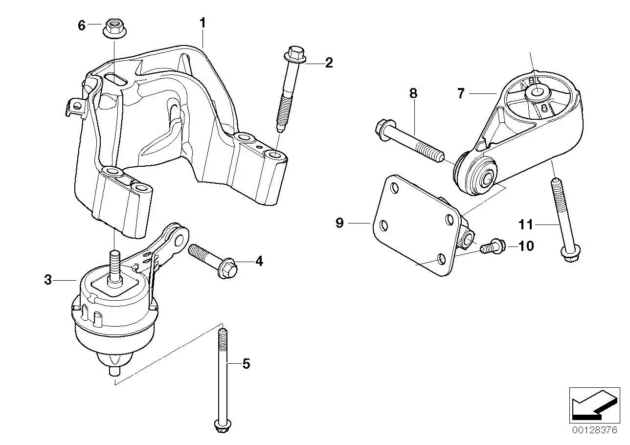 BMW Motortragbock R50 R52 R53 22116763252