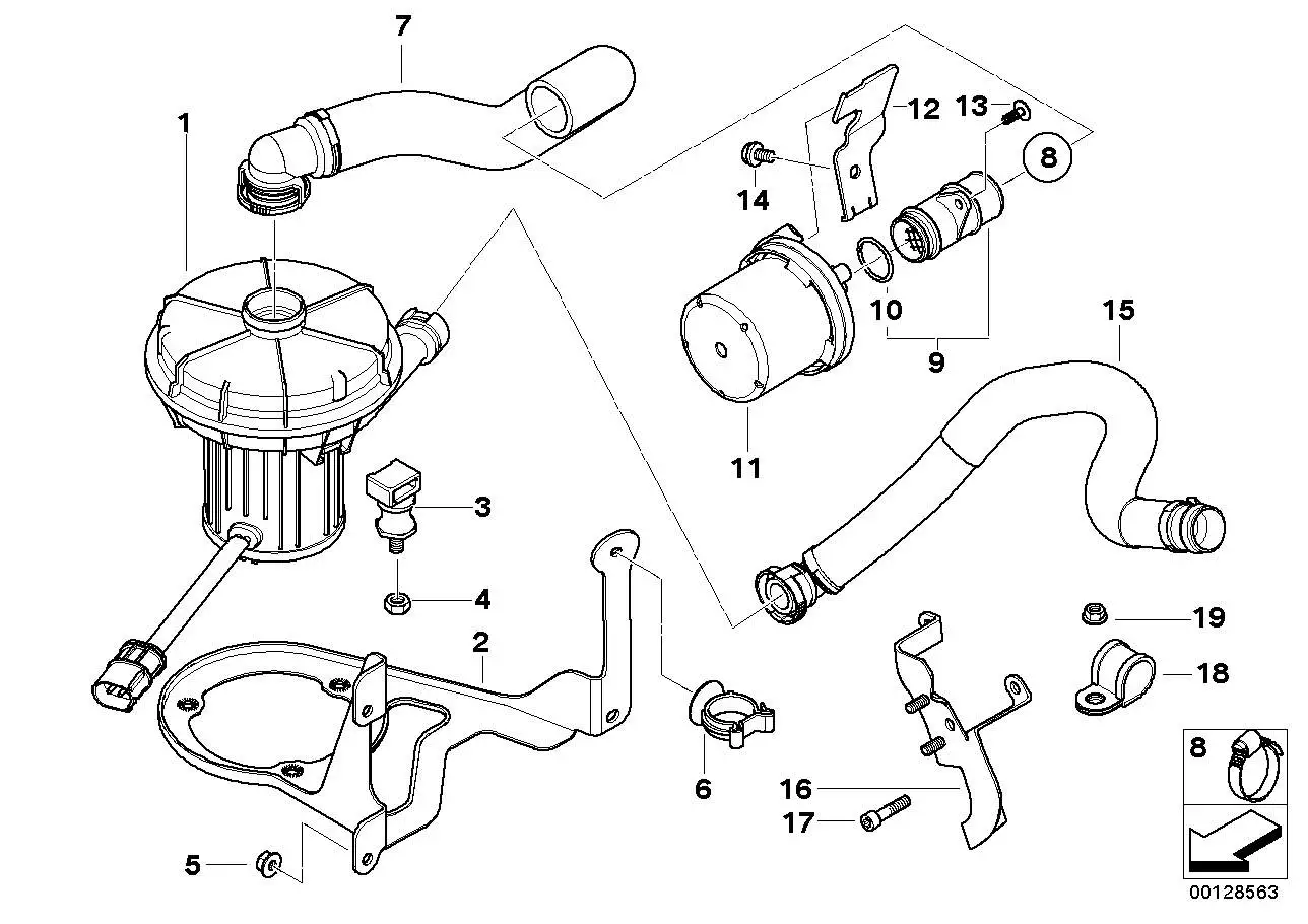 BMW Druckschlauch E60 E61 E63 E64 11727556957 - Bildposition 15