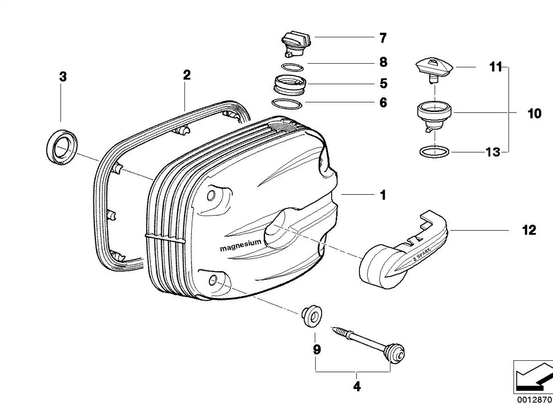 BMW Dichtung innen K30 R21 R21A R22 R28 11147668216