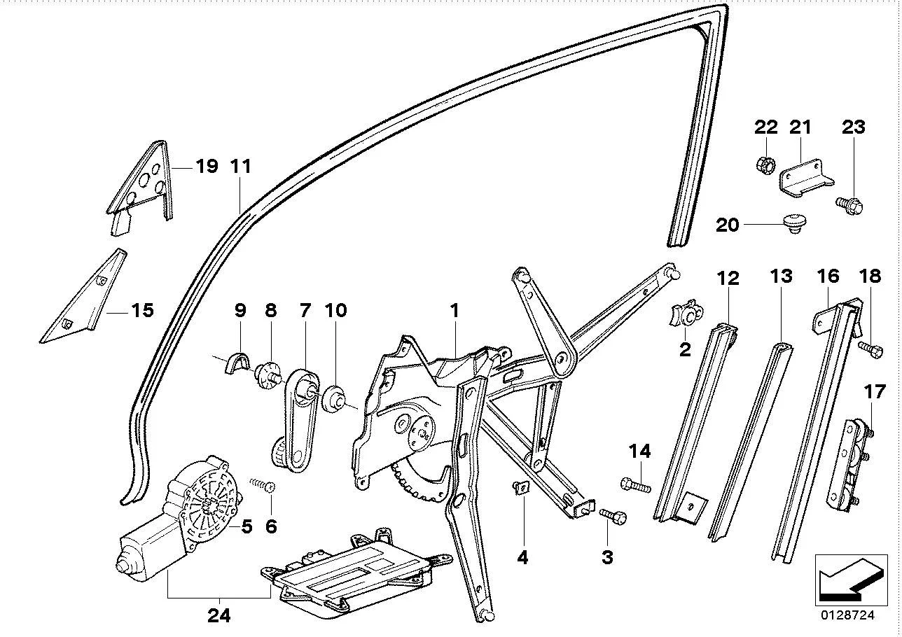 BMW Fensterführung E36 51321960413