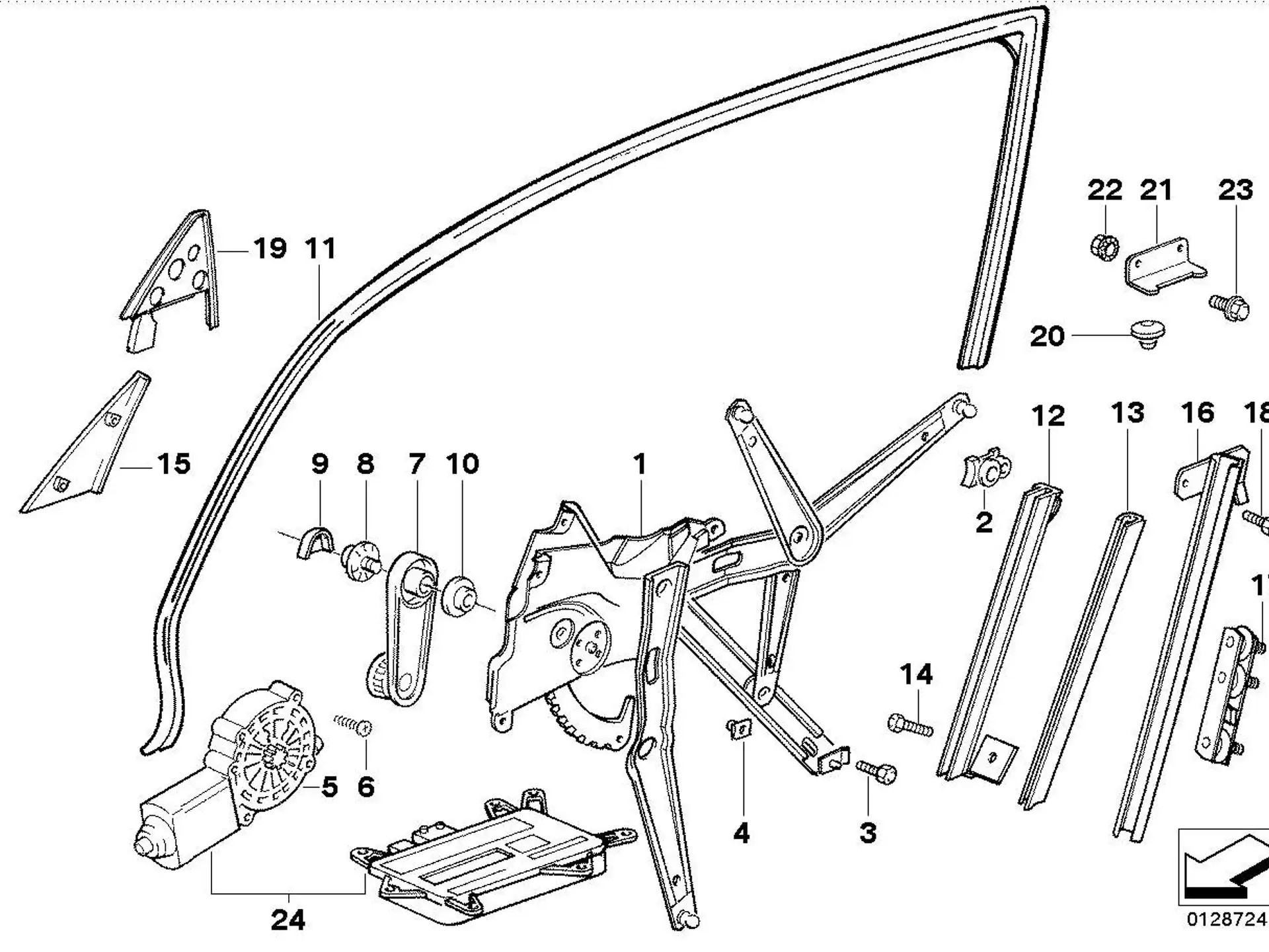 BMW Fensterführung E36 51321960413